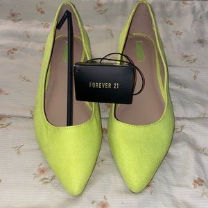 Brand New with Tag Forever 21 Neon Lime Flats.